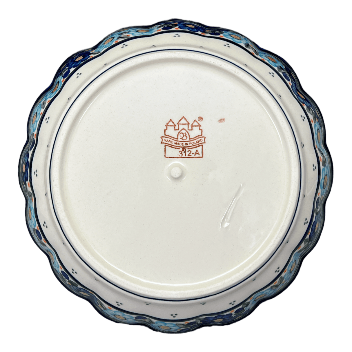 Bowl, Round, Scalloped, Deep, 9.5" in "Garden Party Blues" by Zaklady | Y1279A-DU50