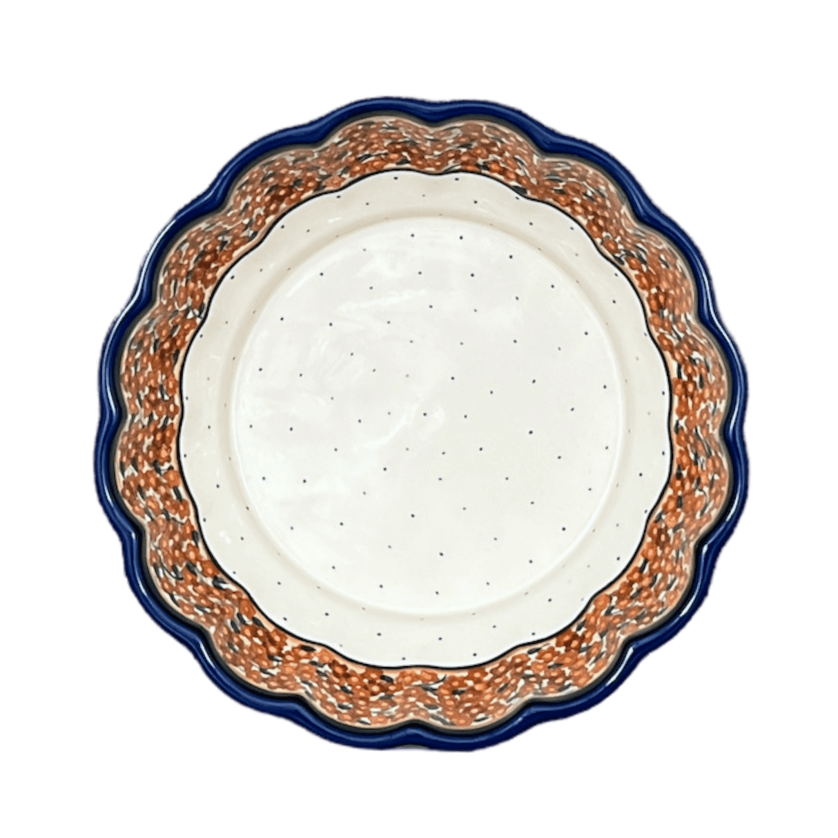 Bowl, Round, Scalloped, Deep, 9.5" in "Orange Wreath" by Zaklady | Y1279A-DU52