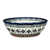 Polish Pottery Zaklady Deep 9.5" Scalloped Bowl (Emerald Mosaic) | Y1279A-DU60 at PolishPotteryOutlet.com