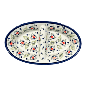 Polish Pottery Zaklady 11.75" x 7" Dual Dish (Mountain Flower) | Y1280A-A1109A Additional Image at PolishPotteryOutlet.com