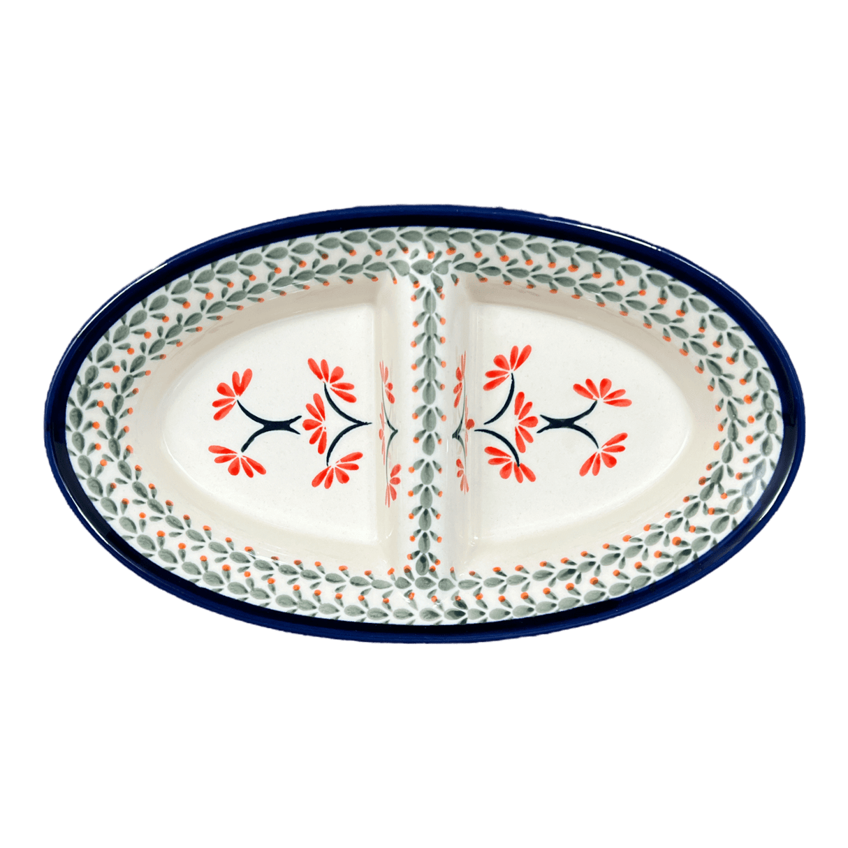 Dual Dish, 11.75" x 7" in "Scarlet Stitch" by Zaklady | Y1280A-A1158A