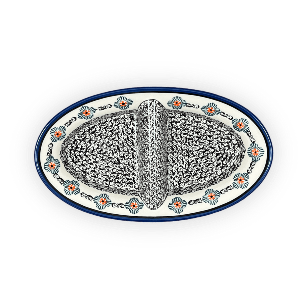 Dual Dish, 11.75" x 7" in "Mesa Verde Midnight" by Zaklady | Y1280A-A1159A