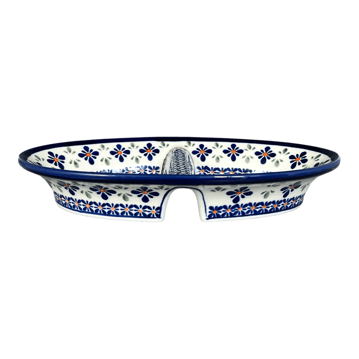 Dual Dish, 11.75" x 7" in "Blue Mosaic Flower" by Zaklady | Y1280A-A221A