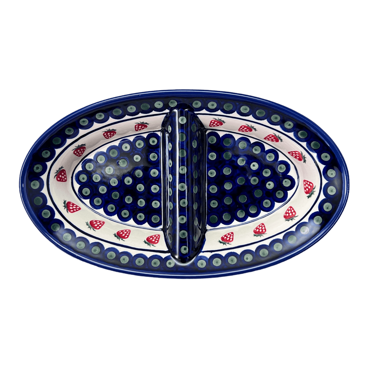 Dual Dish, 11.75" x 7" in "Strawberry Dot" by Zaklady | Y1280A-A310A