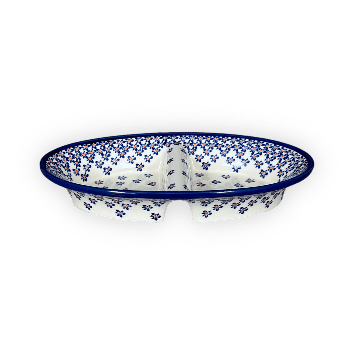 Dual Dish, 11.75" x 7" in "Falling Blue Daisies" by Zaklady | Y1280A-A882A