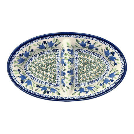 Dual Dish, 11.75" x 7" in "Blue Tulips" by Zaklady | Y1280A-ART160