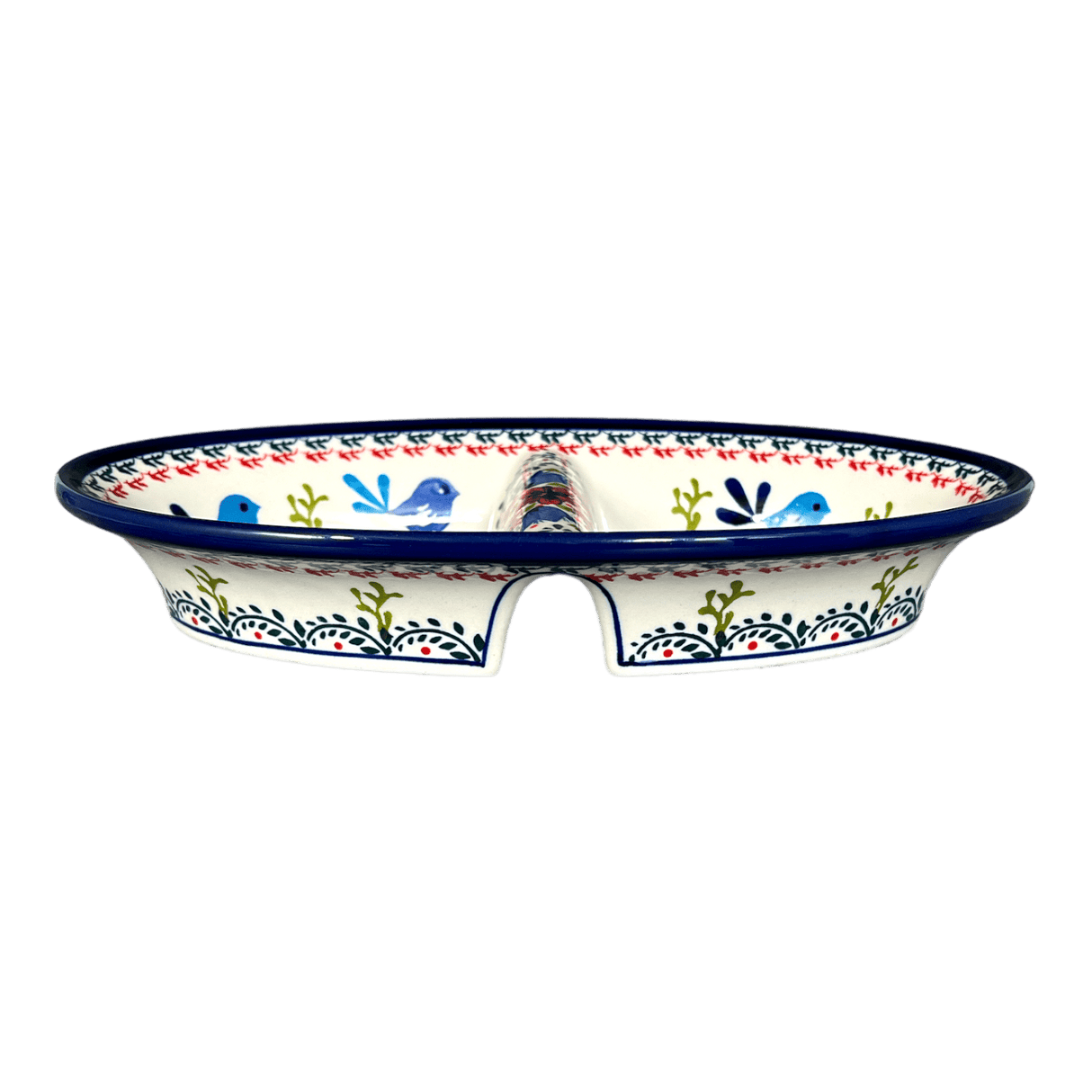 Dual Dish, 11.75" x 7" in "Circling Bluebirds" by Zaklady | Y1280A-ART214