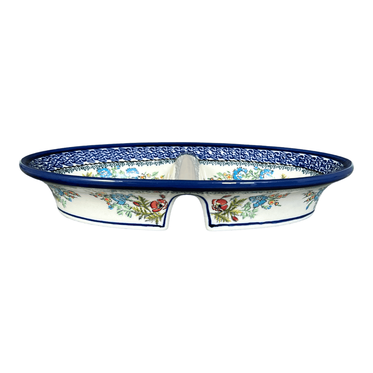 Dual Dish, 11.75" x 7" in "Floral Crescent" by Zaklady | Y1280A-ART237