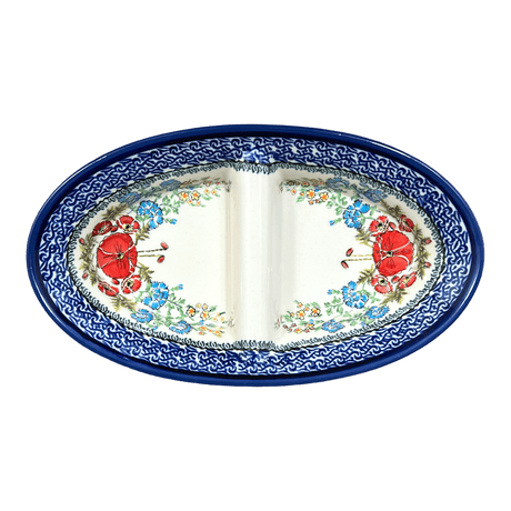 Dual Dish, 11.75" x 7" in "Floral Crescent" by Zaklady | Y1280A-ART237