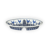 Dual Dish, 11.75" x 7" in "Rooster Blues" by Zaklady | Y1280A-D1149