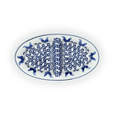 Dual Dish, 11.75" x 7" in "Rooster Blues" by Zaklady | Y1280A-D1149