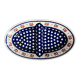 Dual Dish, 11.75" x 7" in "Persimmon Dot" by Zaklady | Y1280A-D479