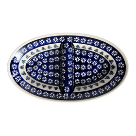Polish Pottery 11.75" x 7" Dual Dish (Floral Pine) | Y1280A-D914 Additional Image at PolishPotteryOutlet.com