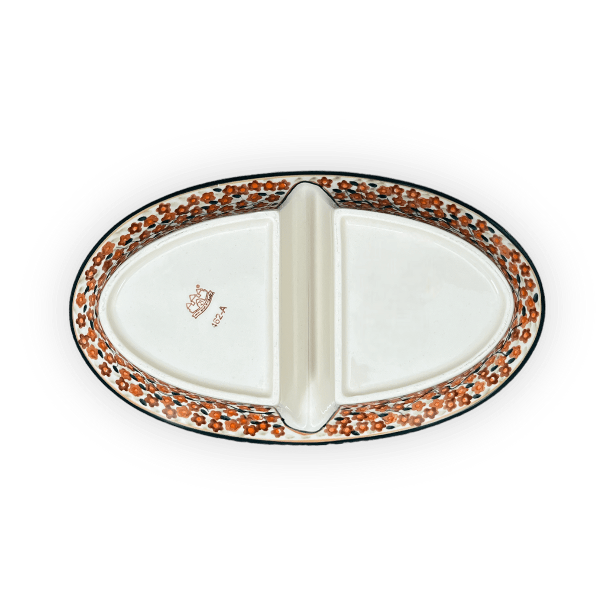 Dual Dish, 11.75" x 7" in "Orange Wreath" by Zaklady | Y1280A-DU52