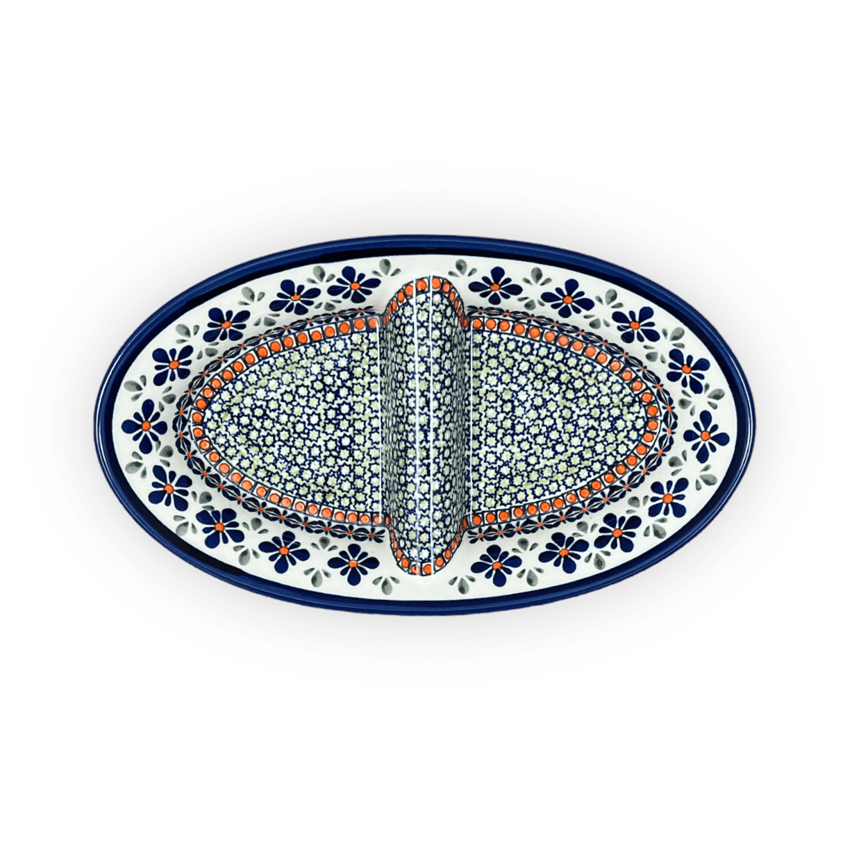 Dual Dish, 11.75" x 7" in "Emerald Mosaic" by Zaklady | Y1280A-DU60