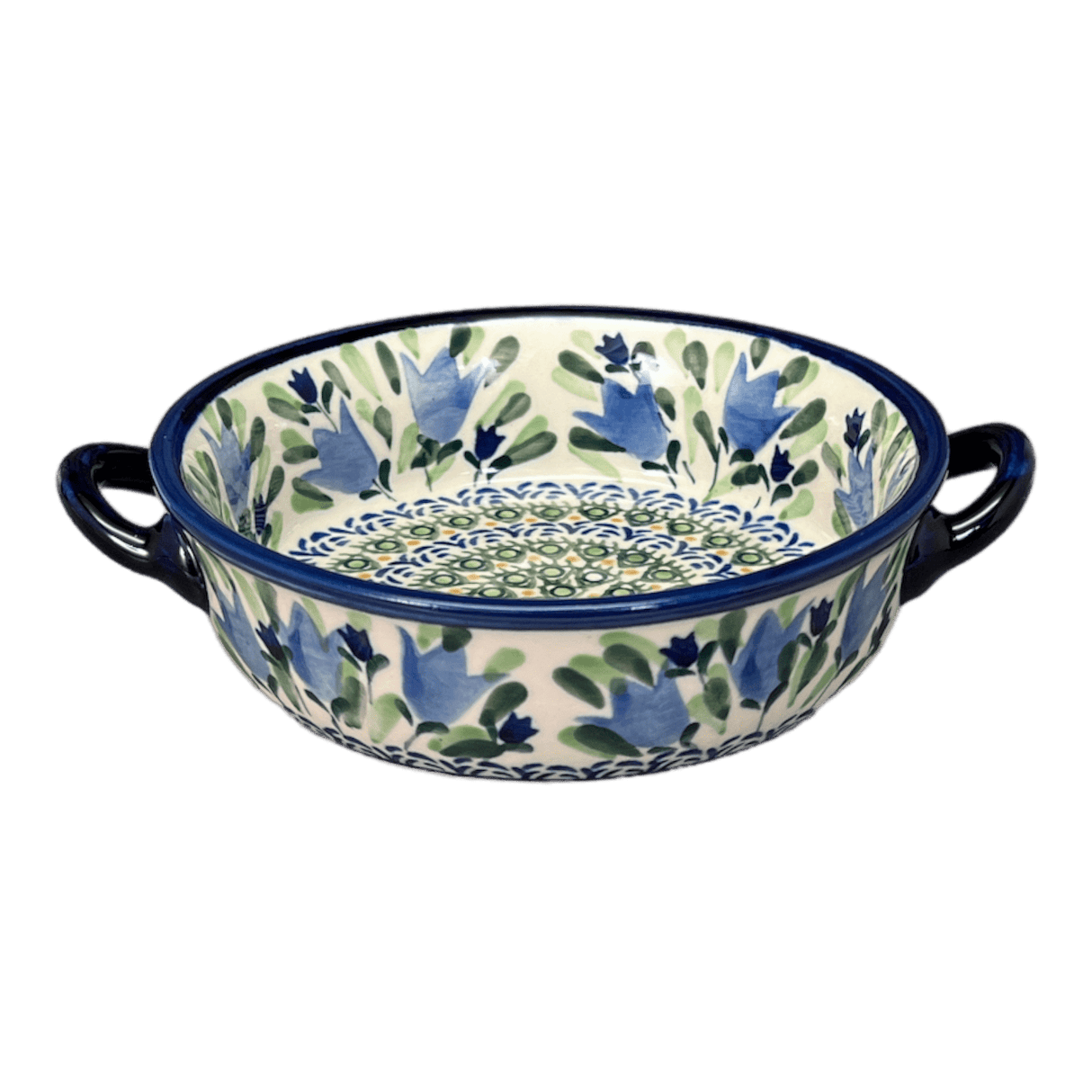 Dish, Stew, Round, 7.5" in "Blue Tulips" by Zaklady | Y1454A-ART160