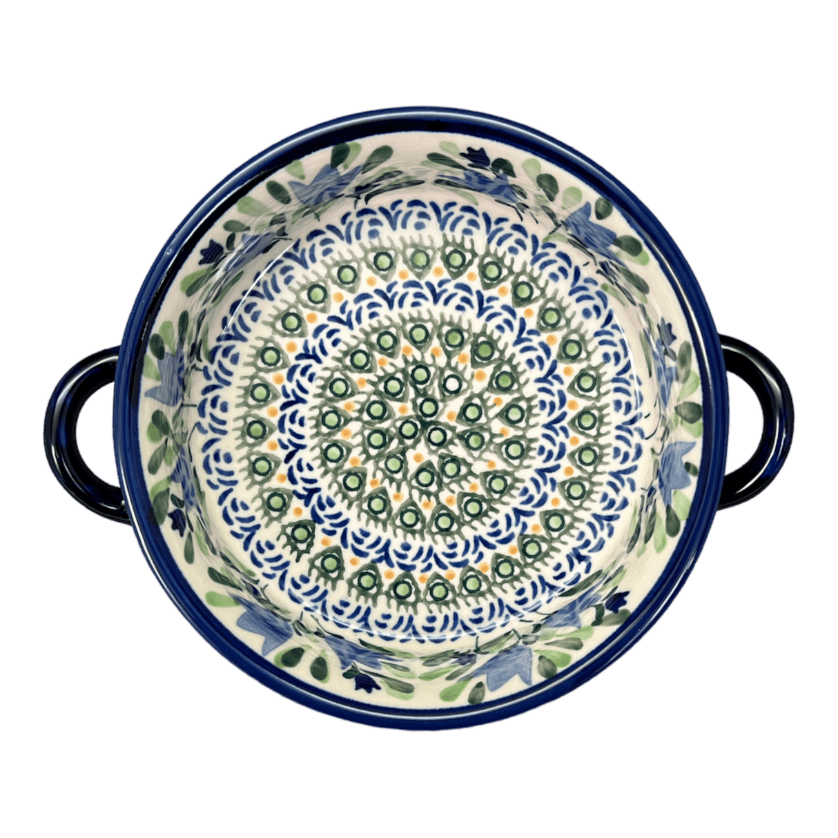 Dish, Stew, Round, 7.5" in "Blue Tulips" by Zaklady | Y1454A-ART160