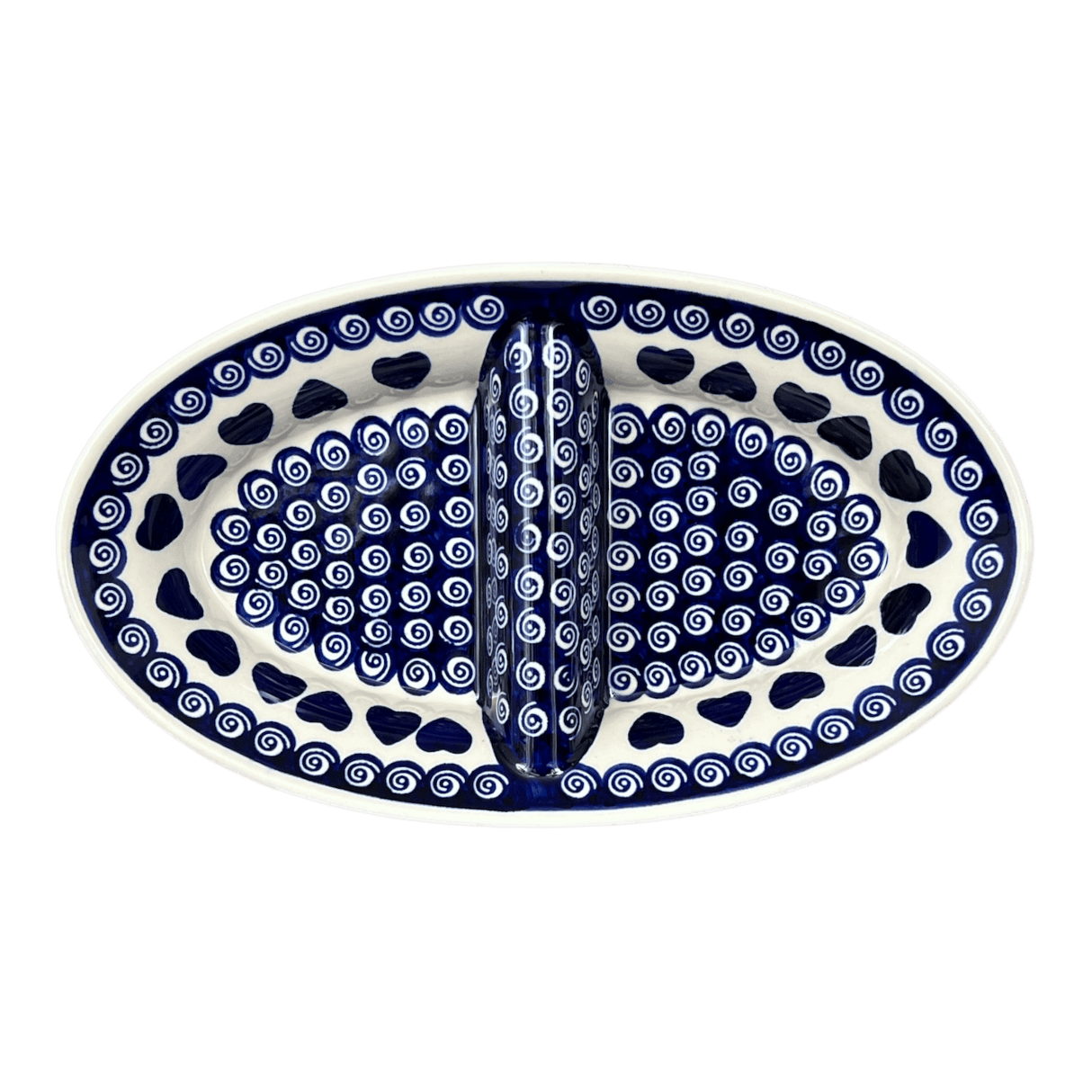 Dual Dish, 11.75" x 7" in "Swirling Hearts" by Zaklady | Y1280A-D467