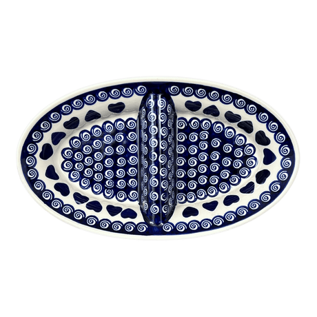 Dual Dish, 11.75" x 7" in "Swirling Hearts" by Zaklady | Y1280A-D467