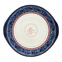 A picture of a Polish Pottery Zaklady 13.25" Bowl w/ Handles (Bloomin' Sky) | Y1347A-ART148 as shown at PolishPotteryOutlet.com/products/13-25-bowl-w-handles-bloomin-sky-y1347a-art148