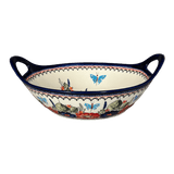 Bowl, Round, Handles, 13.25" in "Butterfly Bouquet" by Zaklady | Y1347A-ART149