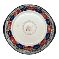 A picture of a Polish Pottery Zaklady 13.25" Bowl w/ Handles (Butterfly Bouquet) | Y1347A-ART149 as shown at PolishPotteryOutlet.com/products/bowl-w-handles-butterfly-bouquet-y1347a-art149