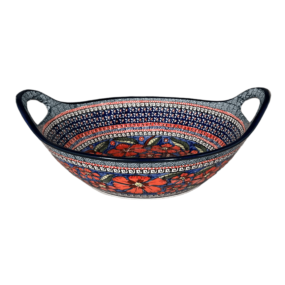 Bowl, Round, Handles, 13.25" in "Exotic Reds" by Zaklady | Y1347A-ART150