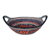 Polish Pottery Bowl, Round, Handles, 13.25" in "Exotic Reds" by Zaklady | Y1347A-ART150 at PolishPotteryOutlet.com