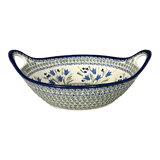 Bowl, Round, Handles, 13.25" in "Blue Tulips" by Zaklady | Y1347A-ART160