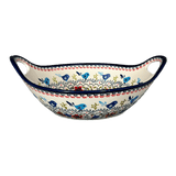 Bowl, Round, Handles, 13.25" in "Circling Bluebirds" by Zaklady | Y1347A-ART214