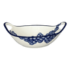 Polish Pottery Zaklady 13.25" Bowl w/ Handles (Blue Floral Vines) | Y1347A-D1210A at PolishPotteryOutlet.com