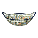 Bowl, Round, Handles, 13.25" in "Floral Swallows" by Zaklady | Y1347A-DU182