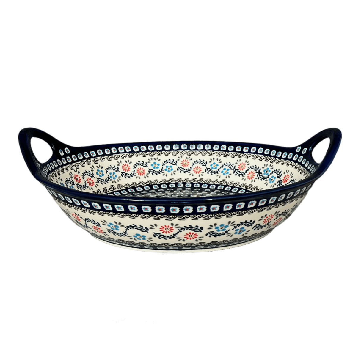 Bowl, Round, Handles, 15" in "Climbing Aster" by Zaklady | Y1348A-A1145A