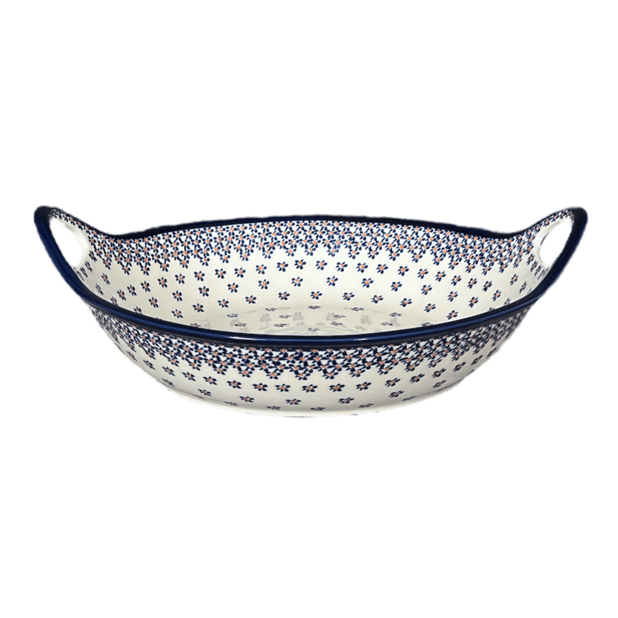 Bowl, Round, Handles, 15" in "Falling Blue Daisies" by Zaklady | Y1348A-A882A