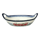 Bowl, Round, Handles, 15" in "Floral Crescent" by Zaklady | Y1348A-ART237