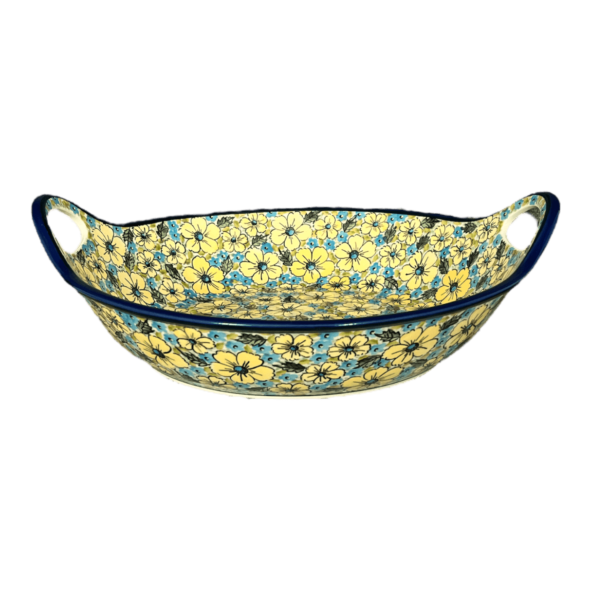 Bowl, Round, Handles, 15" in "Sunny Meadow" by Zaklady | Y1348A-ART332