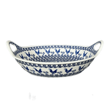 Bowl, Round, Handles, 15" in "Rooster Blues" by Zaklady | Y1348A-D1149