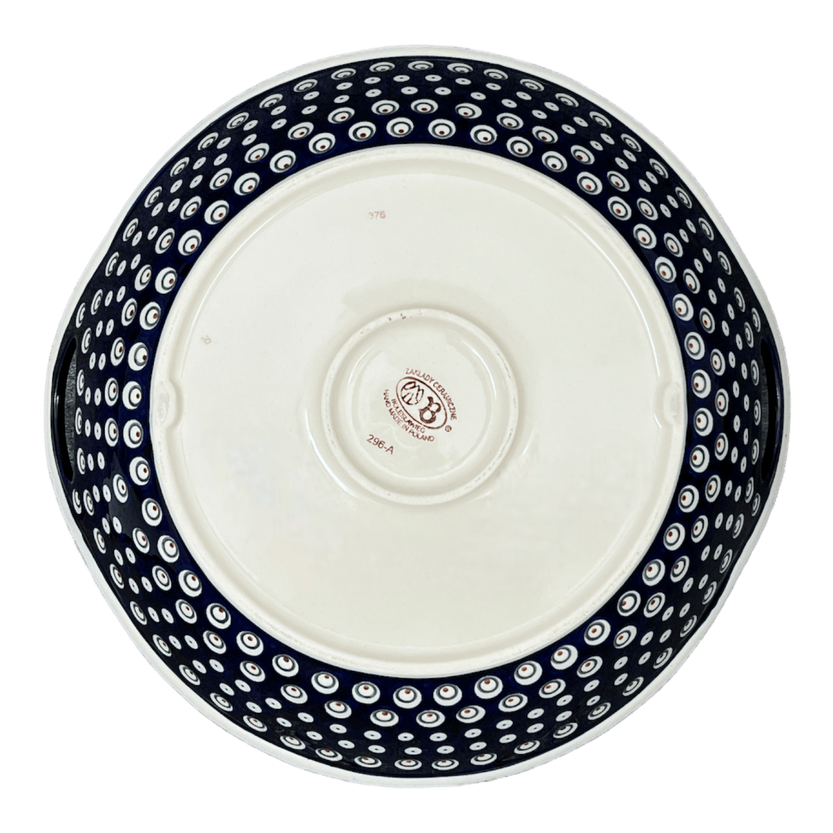 Bowl, Round, Handles, 15" in "Peacock Burst" by Zaklady | Y1348A-D487