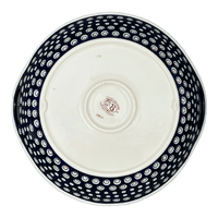 A picture of a Polish Pottery Zaklady 15" Bowl With Handles (Peacock Burst) | Y1348A-D487 as shown at PolishPotteryOutlet.com/products/15-bowl-with-handles-peacock-burst-y1348a-d487