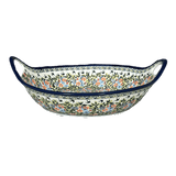 Bowl, Round, Handles, 15" in "Floral Swallows" by Zaklady | Y1348A-DU182