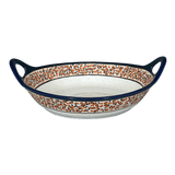 Bowl, Round, Handles, 15" in "Orange Wreath" by Zaklady | Y1348A-DU52