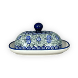 Butter Dish, Large, 6" x 8" in "Circling Bluebirds" by Zaklady | Y1394-ART214