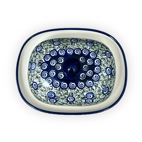 Butter Dish, Large, 6" x 8" in "Circling Bluebirds" by Zaklady | Y1394-ART214