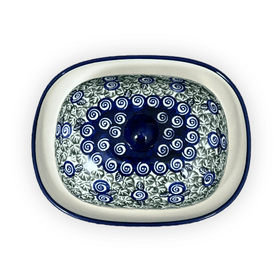 Polish Pottery Large Zaklady Butter Dish (Spring Swirl) | Y1394-A1073A Additional Image at PolishPotteryOutlet.com