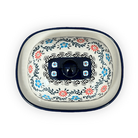 Polish Pottery Large Zaklady Butter Dish (Climbing Aster) | Y1394-A1145A Additional Image at PolishPotteryOutlet.com
