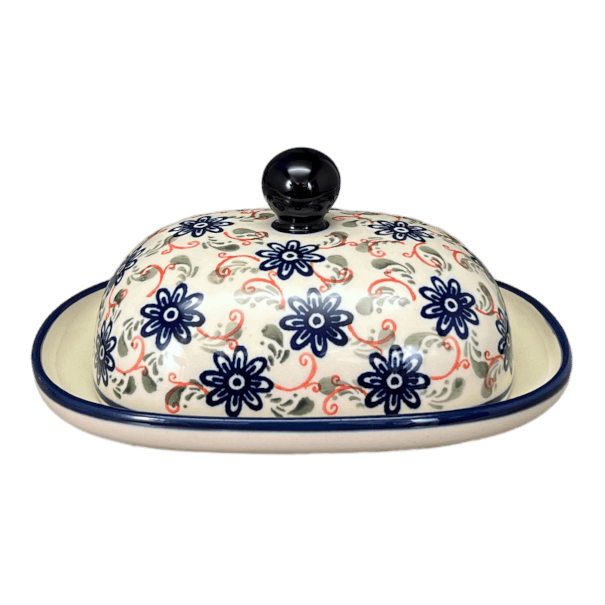 Butter Dish, Large, 6" x 8" in "Swirling Flowers" by Zaklady | Y1394-A1197A