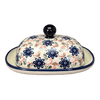 Polish Pottery Large Zaklady Butter Dish (Swirling Flowers) | Y1394-A1197A at PolishPotteryOutlet.com