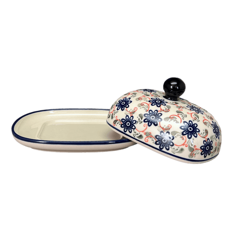 Butter Dish, Large, 6" x 8" in "Swirling Flowers" by Zaklady | Y1394-A1197A