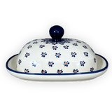 Butter Dish, Large, 6" x 8" in "Falling Blue Daisies" by Zaklady | Y1394-A882A