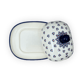 Butter Dish, Large, 6" x 8" in "Falling Blue Daisies" by Zaklady | Y1394-A882A